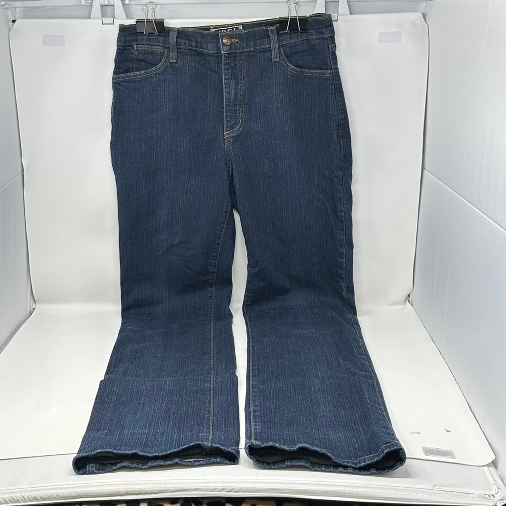 NYDJ Jeans Women 10 Blue Straight Leg Premium Denim Stretch Dark Wash